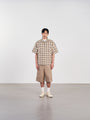Panel Shirt 弧形剪裁格紋襯衫 - BROWN