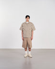 Panel Shirt 弧形剪裁格紋襯衫 - BROWN