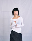 Lightweight Crewneck Top 羅紋長袖-White