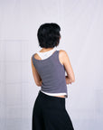 Two-Tone  Tank 假兩件羅紋背心 - GREY