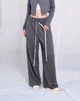 Sweat Pants 雙腰頭棉褲 - Black/Grey