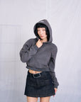 Cropped Hoodie 短版剪裁帽T - GREY