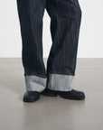 Denim Pants 直筒反摺牛仔寬褲 - Denim