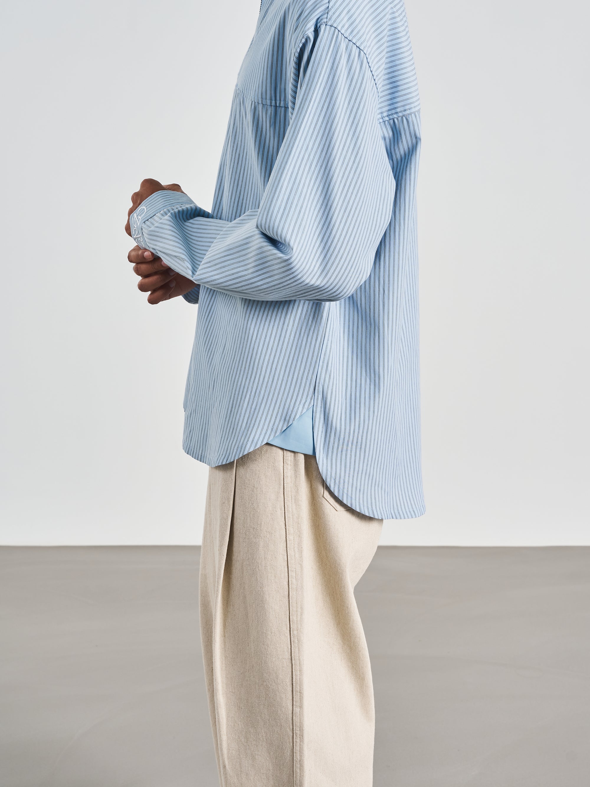 Polo Long Jersey 兩件式設計長袖襯衫 - Blue