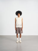Knit Vest Logo 簍空針織背心-Beige