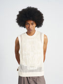 Knit Vest Logo 簍空針織背心-Beige