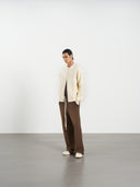 Zip Knit Cardigan 拉克蘭針織雙拉鍊外套-Beige