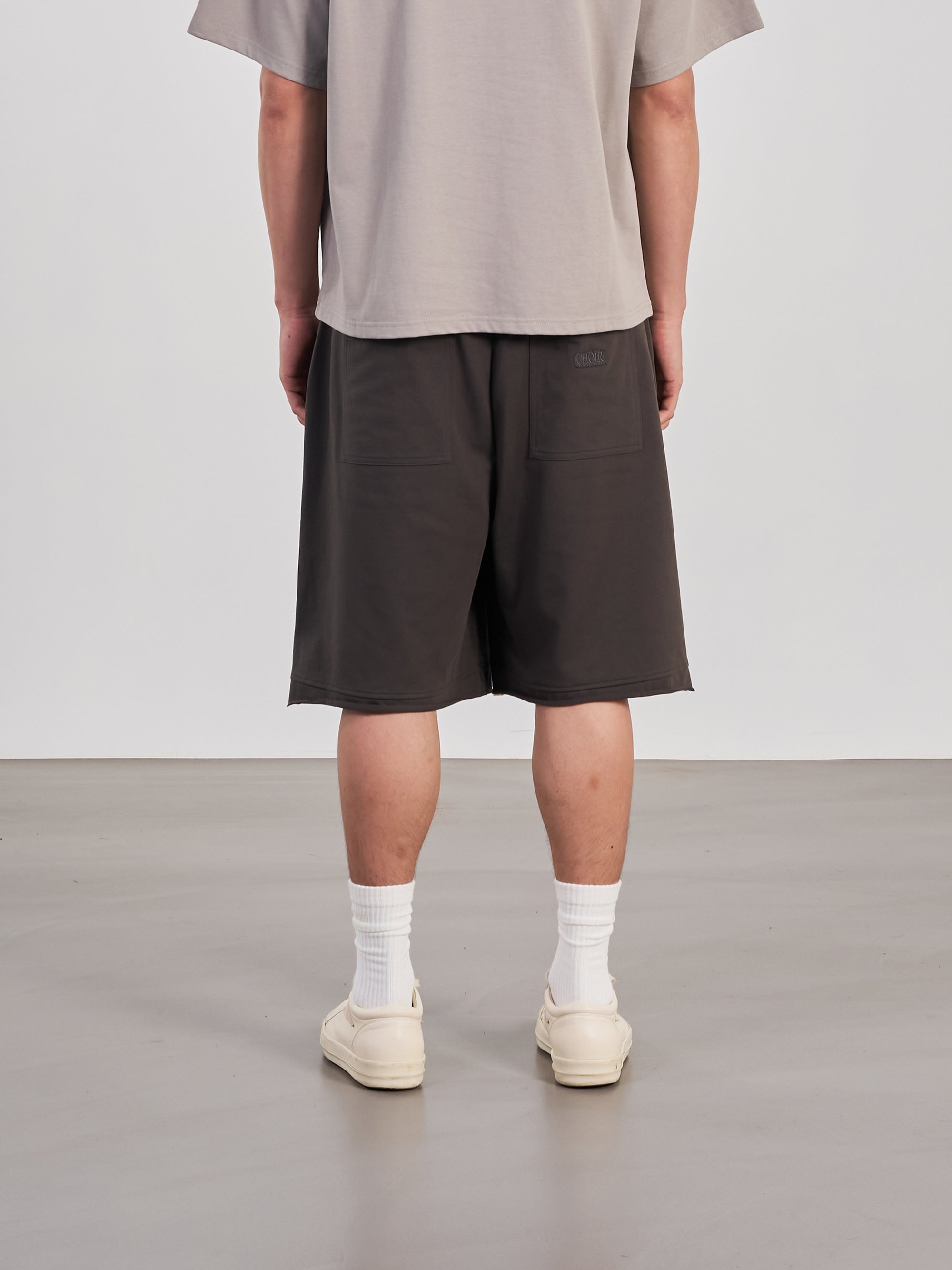 Double Layer Shorts 不收邊設計棉褲 - DARK GREY