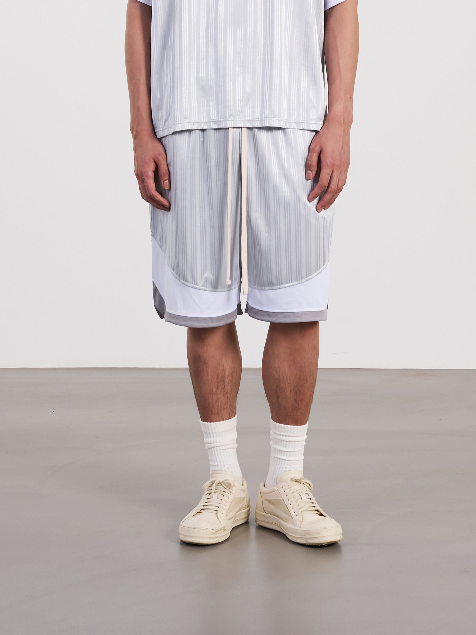 Panel Shorts 刺繡拼接休閒球褲 - GREY