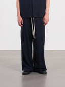 Panel Wide Pants 口袋造型直筒褲-Navy