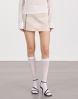 Asymmetric Pocket Mini Skirt 不對稱口袋短裙 - Beige