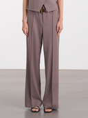Fluid Pleated Trousers 中腰打褶長褲-Mocha Gray